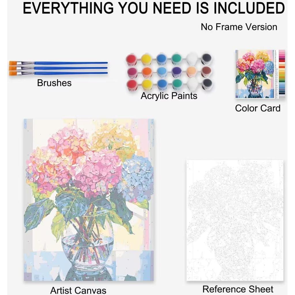 Kit de Pintura por Números Tucocoo 40x50 cm Floral Acrílico