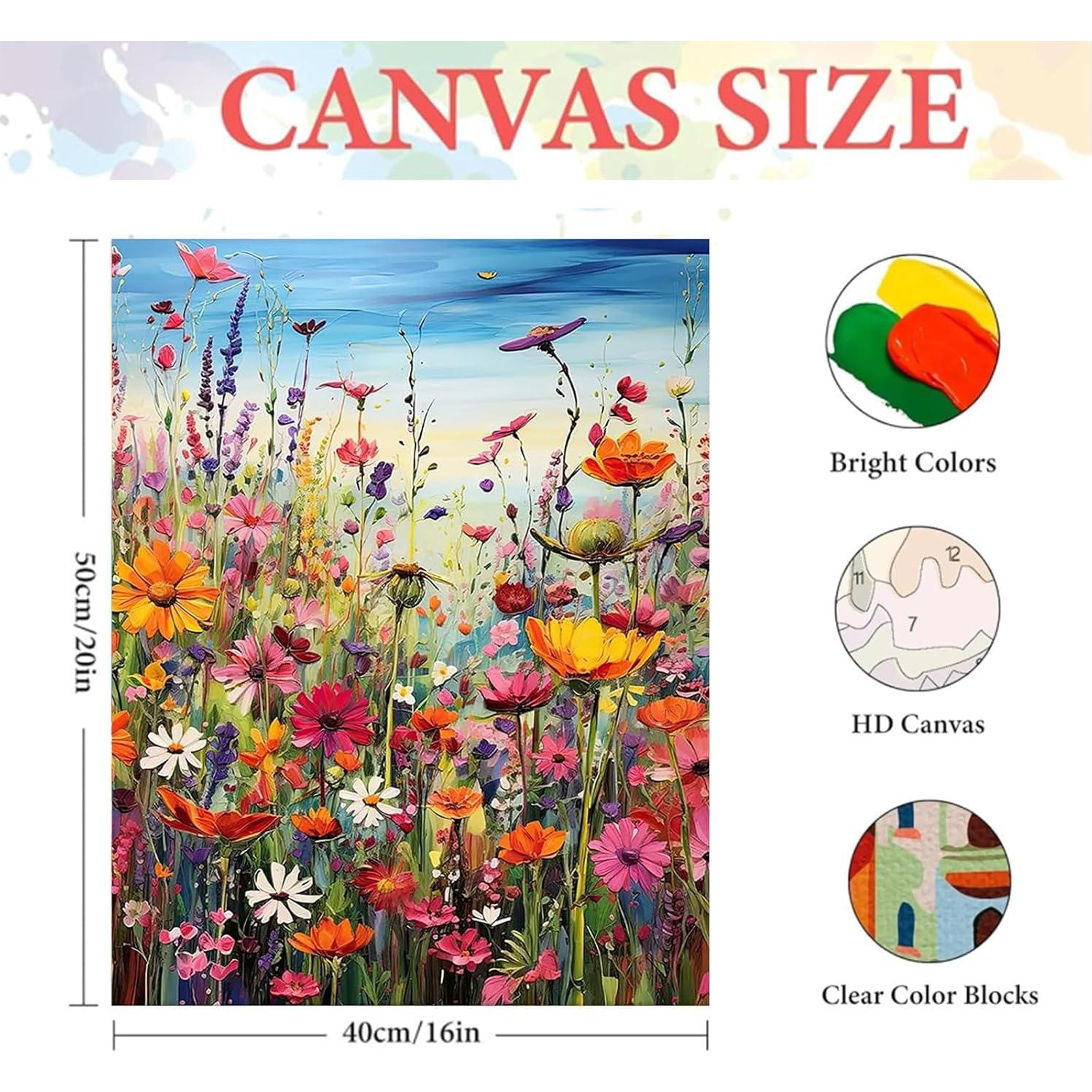 Kit de Pintura por Números HITIRECOVI Flores Silvestres 40x50cm