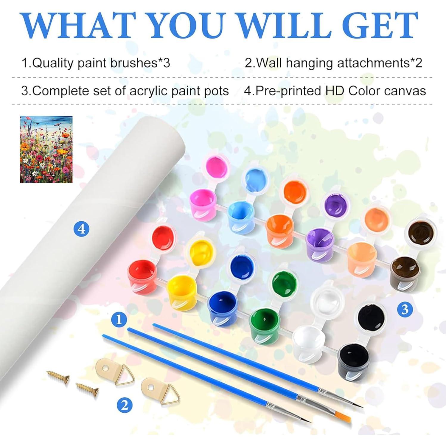 Kit de Pintura por Números HITIRECOVI Flores Silvestres 40x50cm