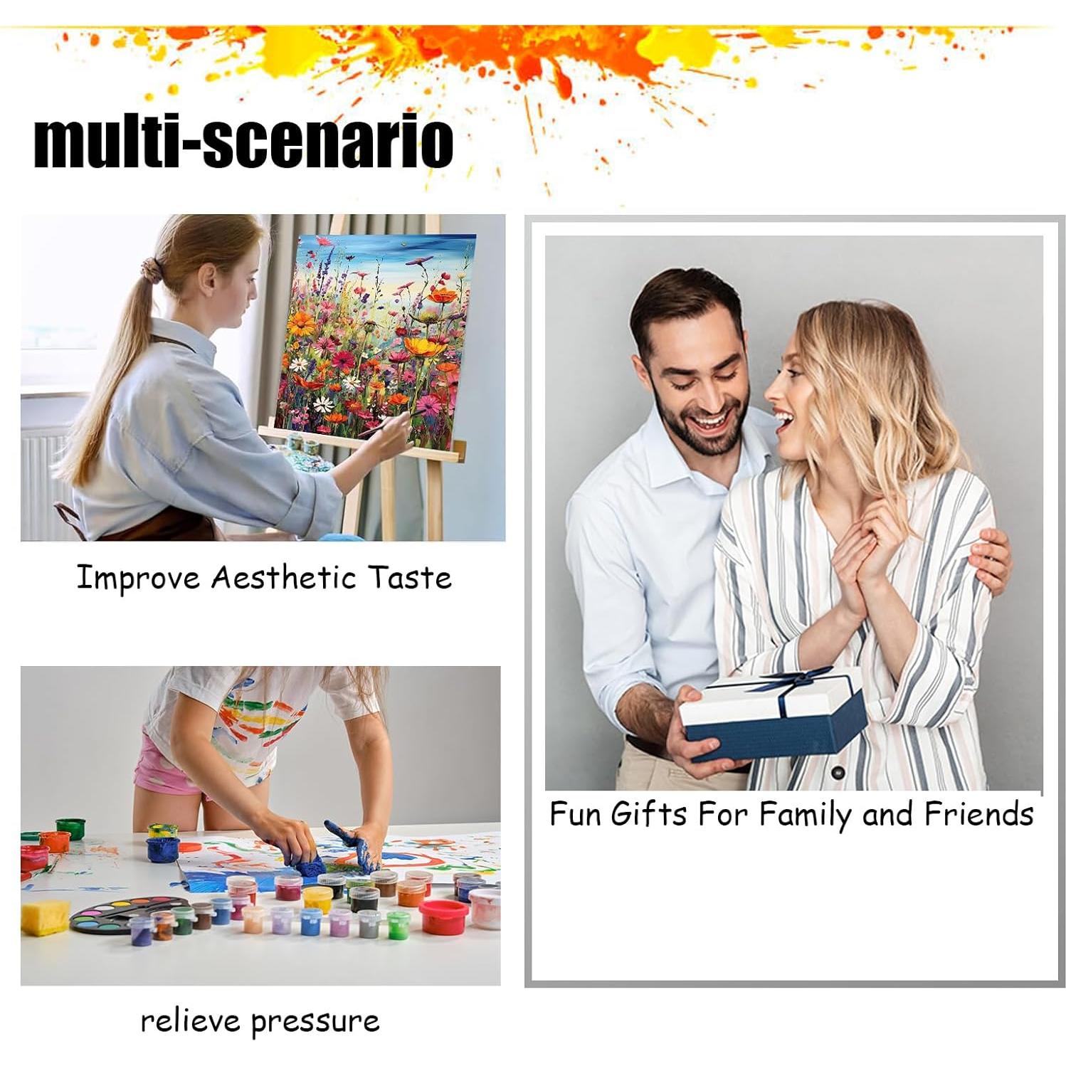 Kit de Pintura por Números HITIRECOVI Flores Silvestres 40x50cm