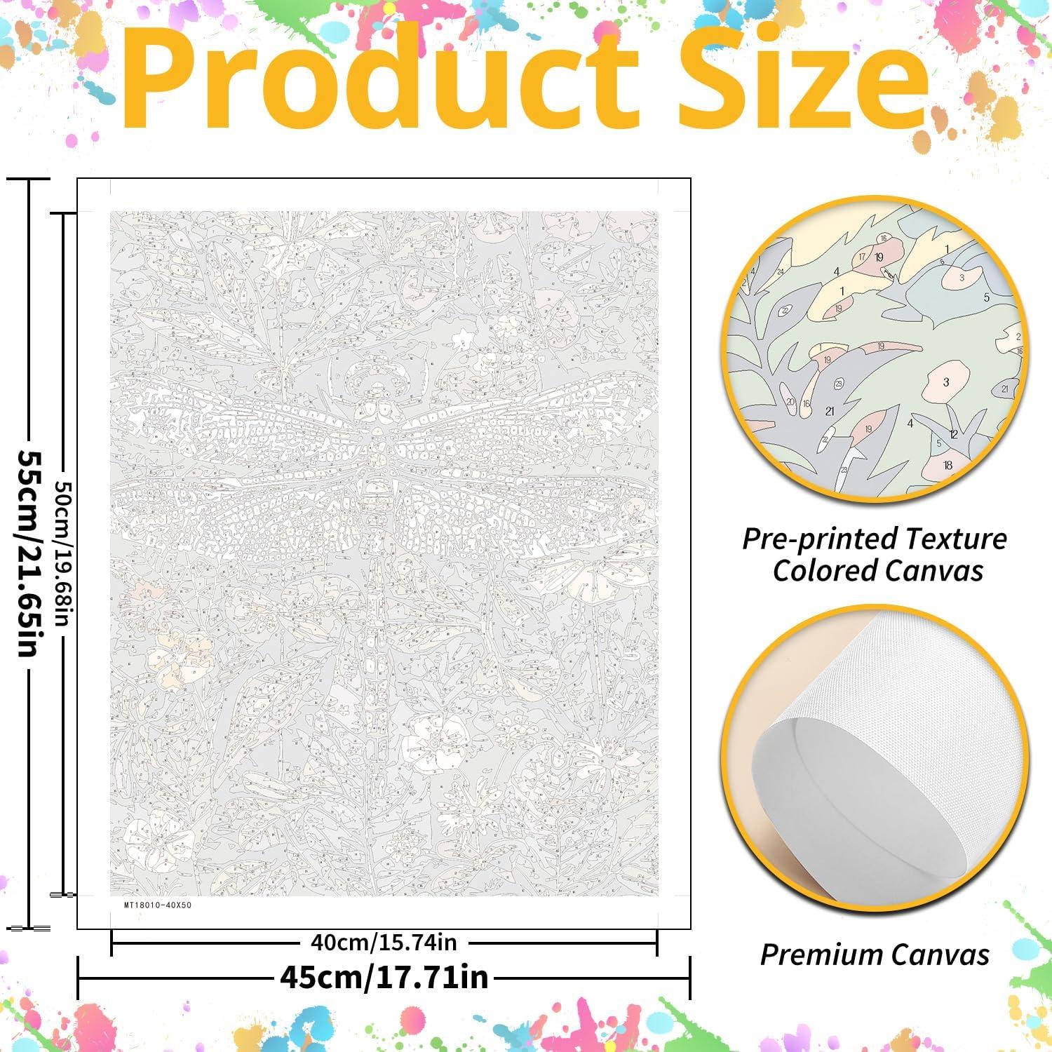 Kit de Pintar por Números Mandun Libélula 40.6x50.8 cm