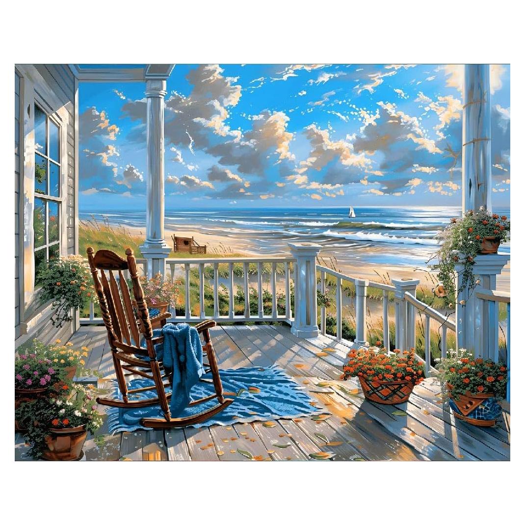 Kit de Pintura por Números Clendo Playa 40x50cm para Adultos