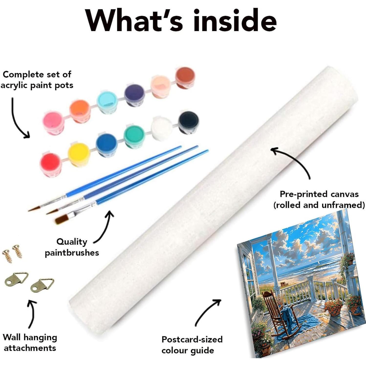 Kit de Pintura por Números Clendo Playa 40x50cm para Adultos