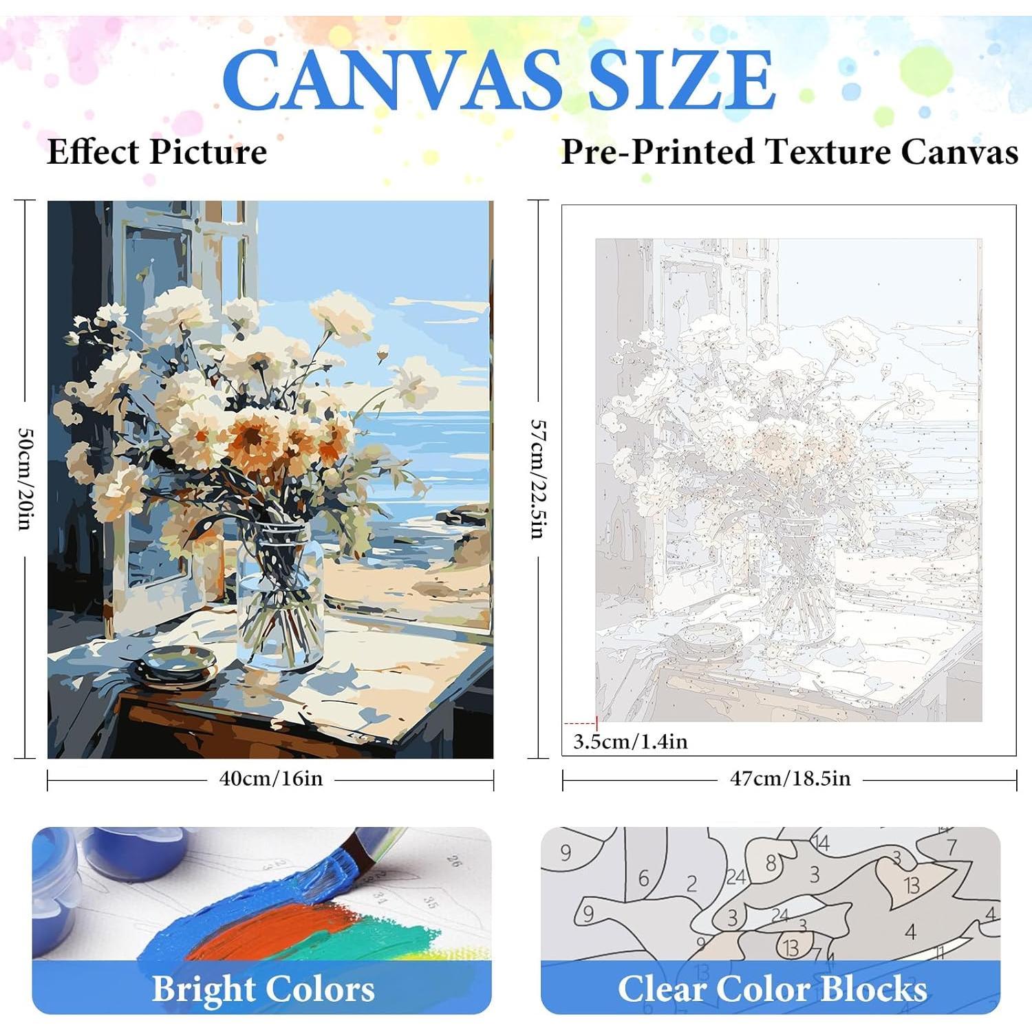 Kit de Pintura por Números PRASIO Adultos 40.6x50.8 cm Floral