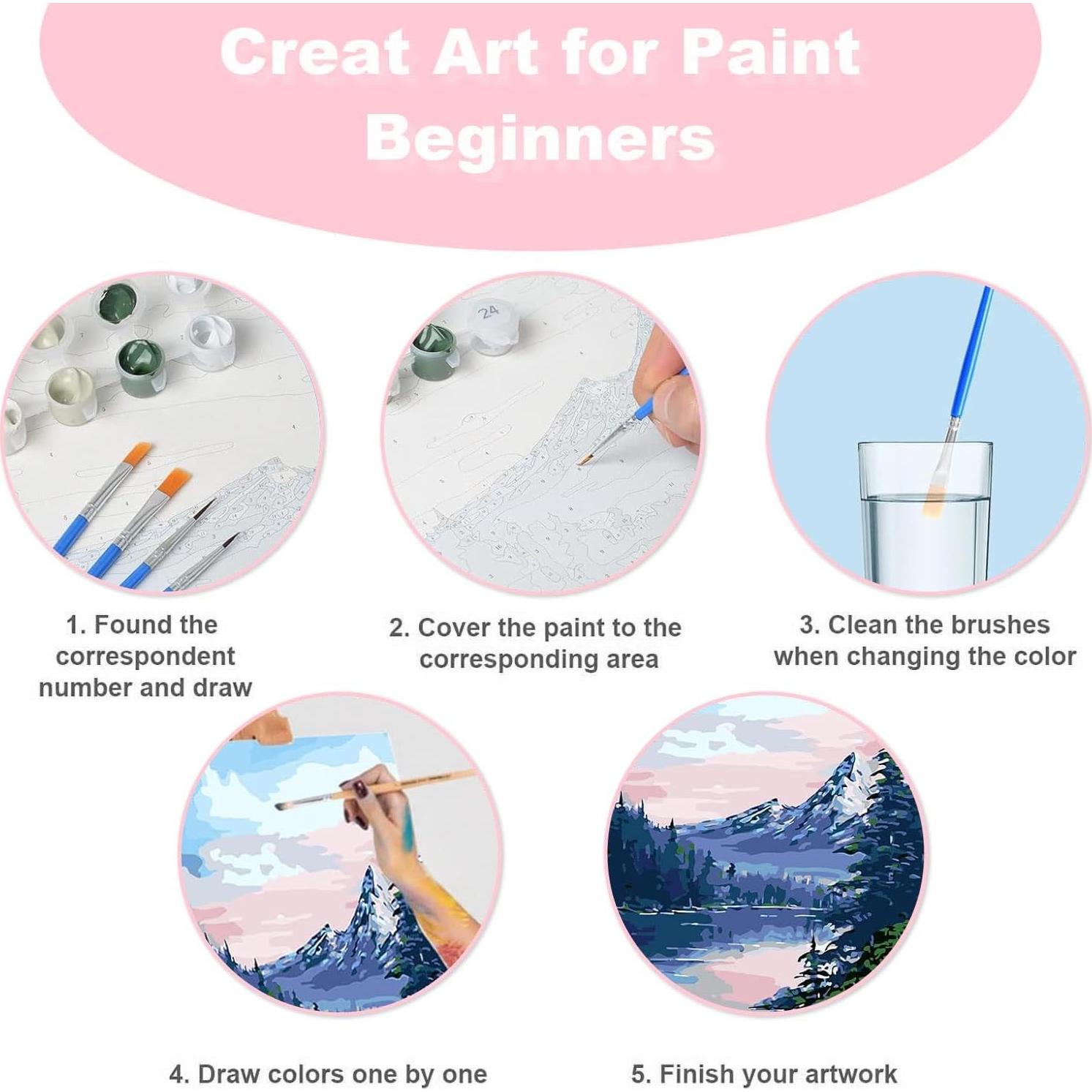 Kit de Pintura por Números Fotasmua 4 Paquetes 20x20 cm