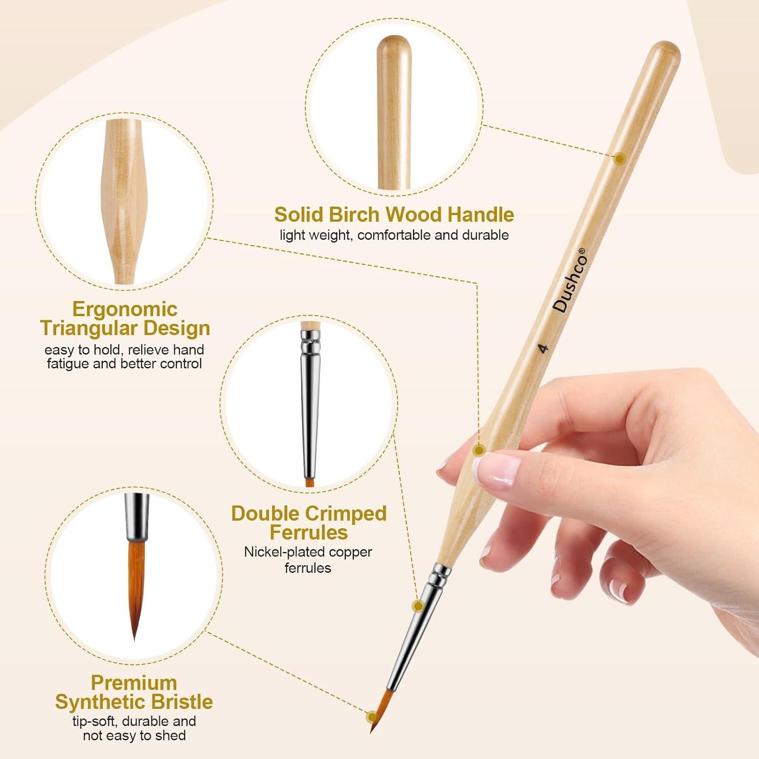 Set de 10 Pinceles de Pintura Dushco Miniatura Nylon