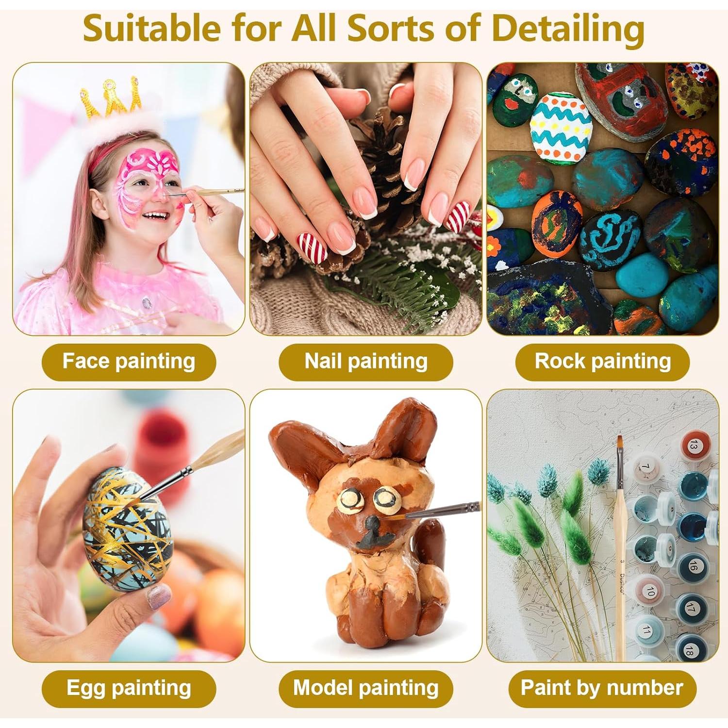 Set de 10 Pinceles de Pintura Dushco Miniatura Nylon