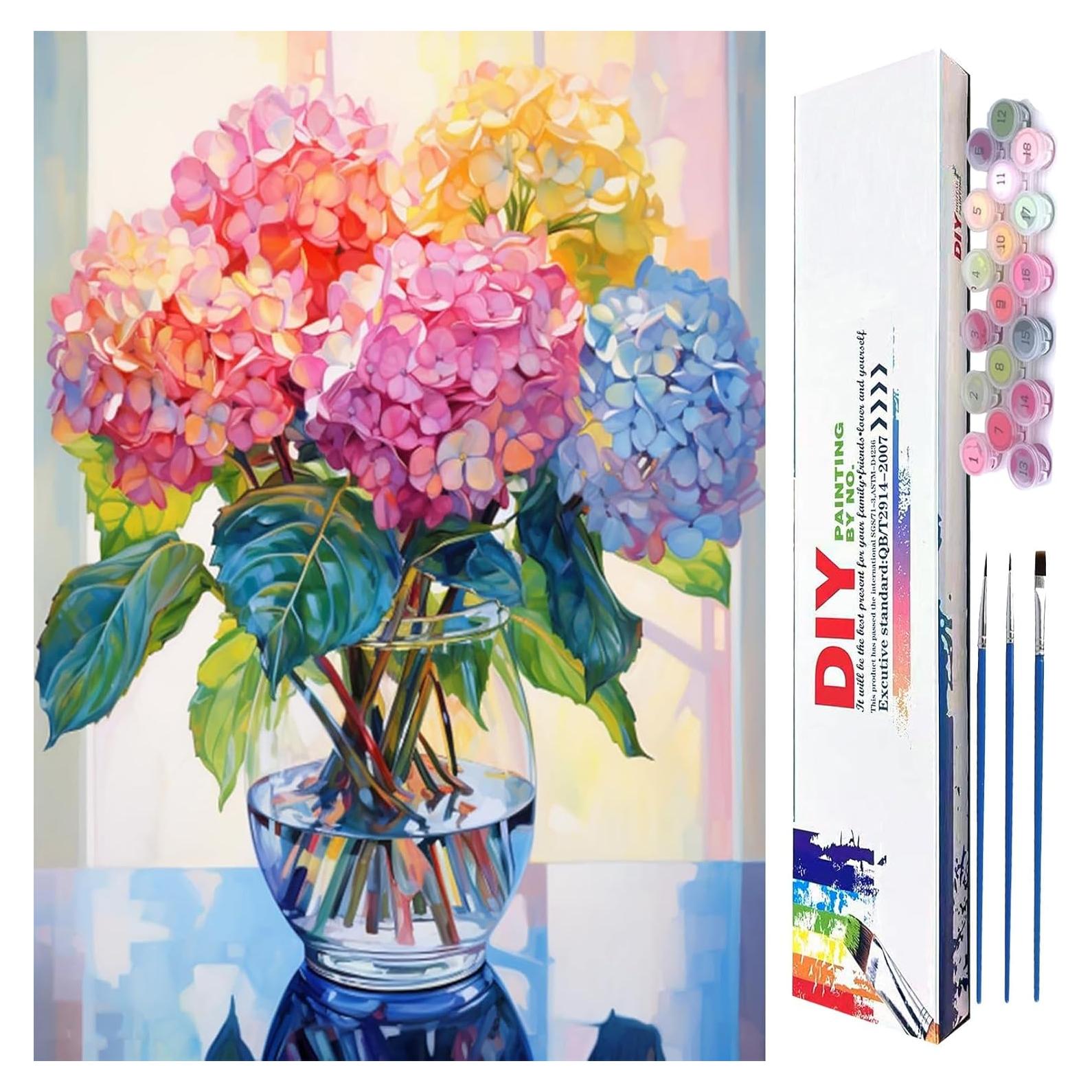 HIVIEW Pintura por Números 40.6x50.8 cm Acrílico Floral