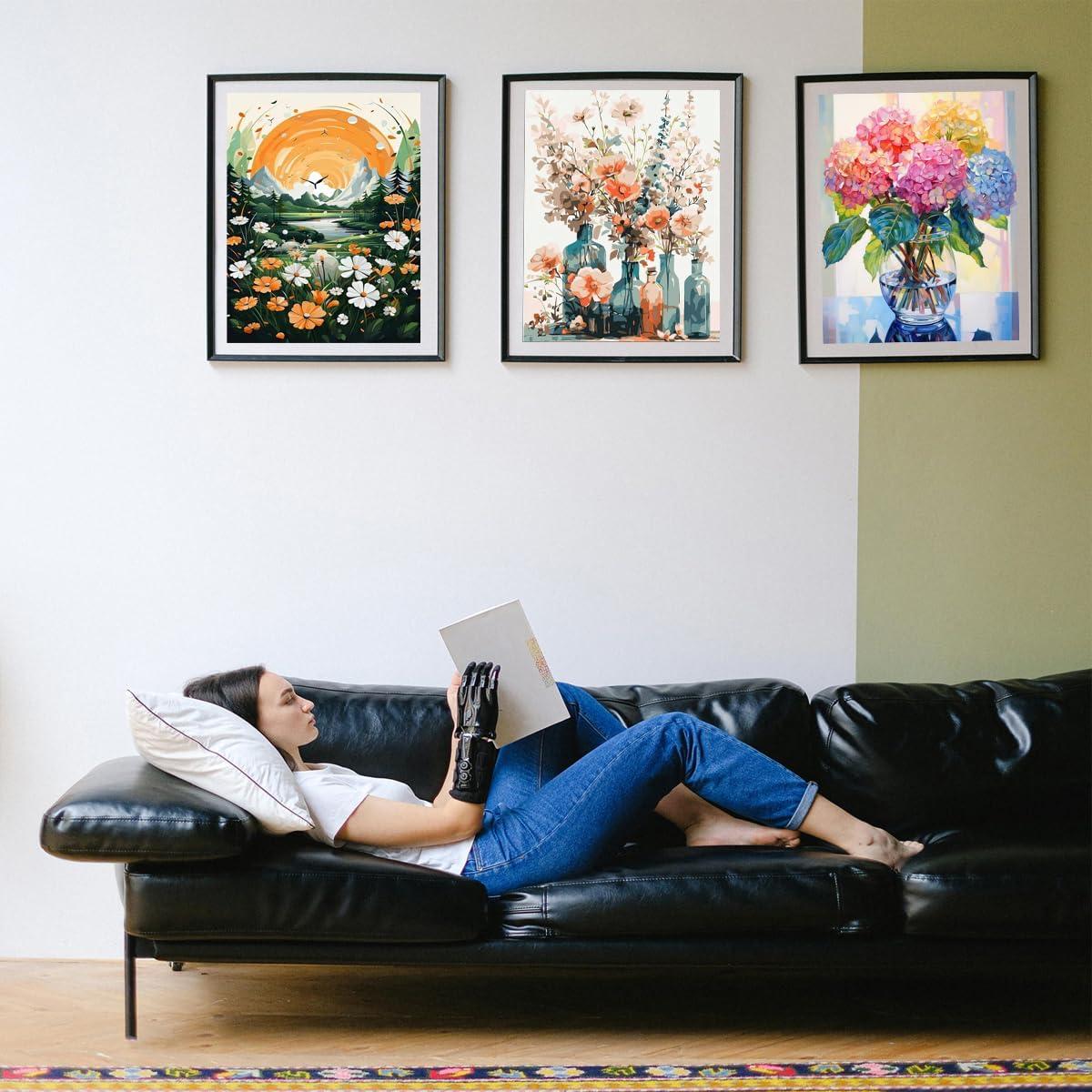 HIVIEW Pintura por Números 40.6x50.8 cm Acrílico Floral