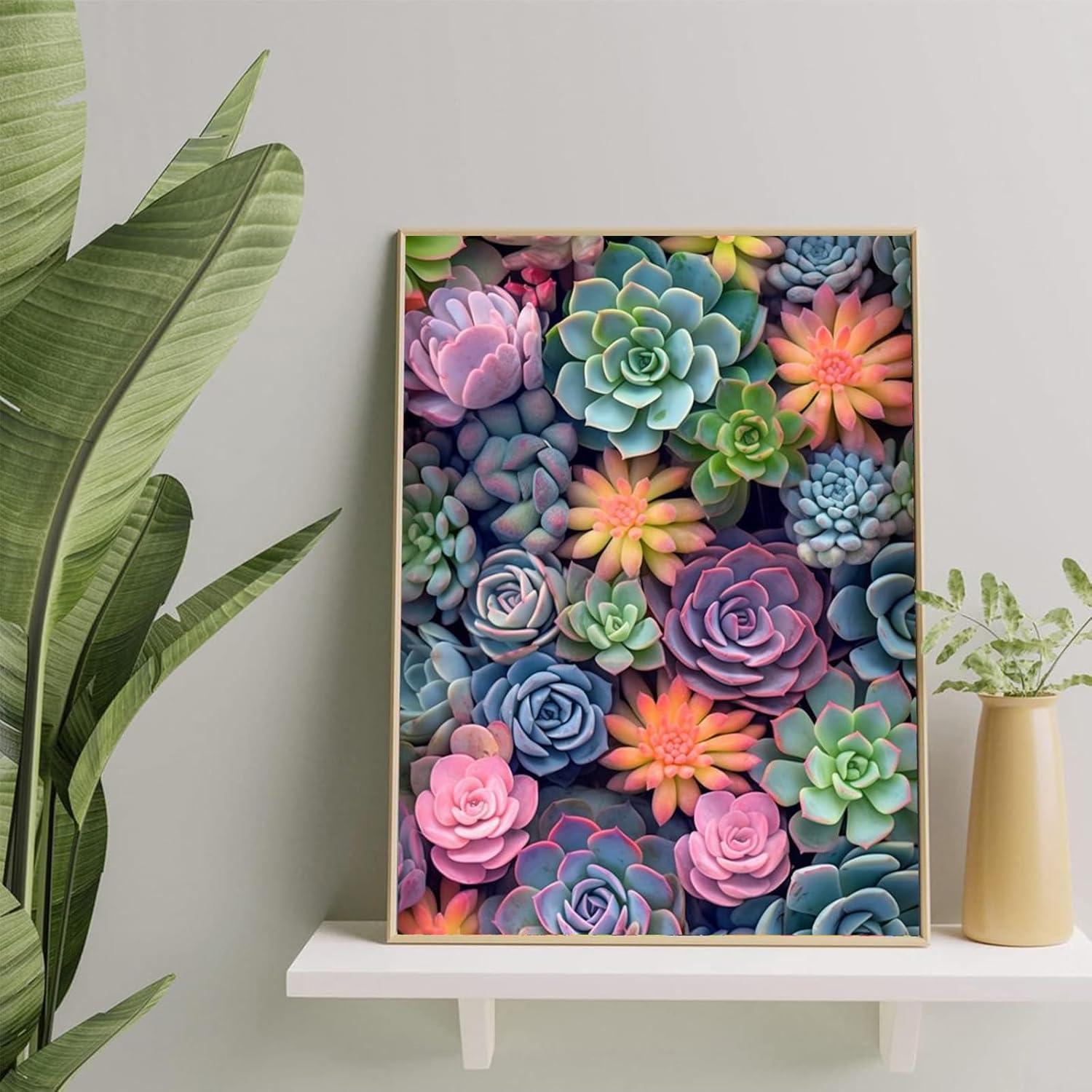 Kit de Pintura por Números Suculentas Ycydilirab 40.64x50.8 cm