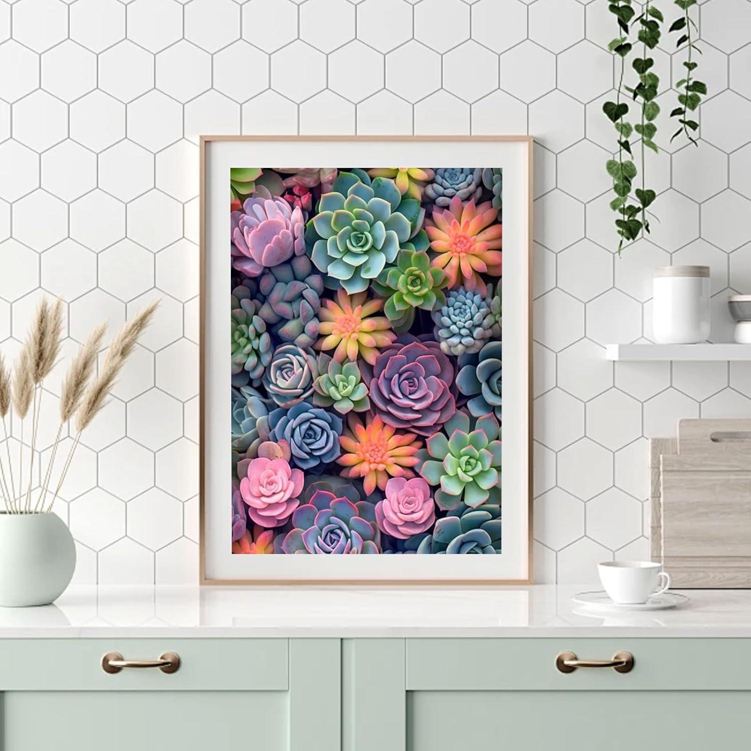 Kit de Pintura por Números Suculentas Ycydilirab 40.64x50.8 cm