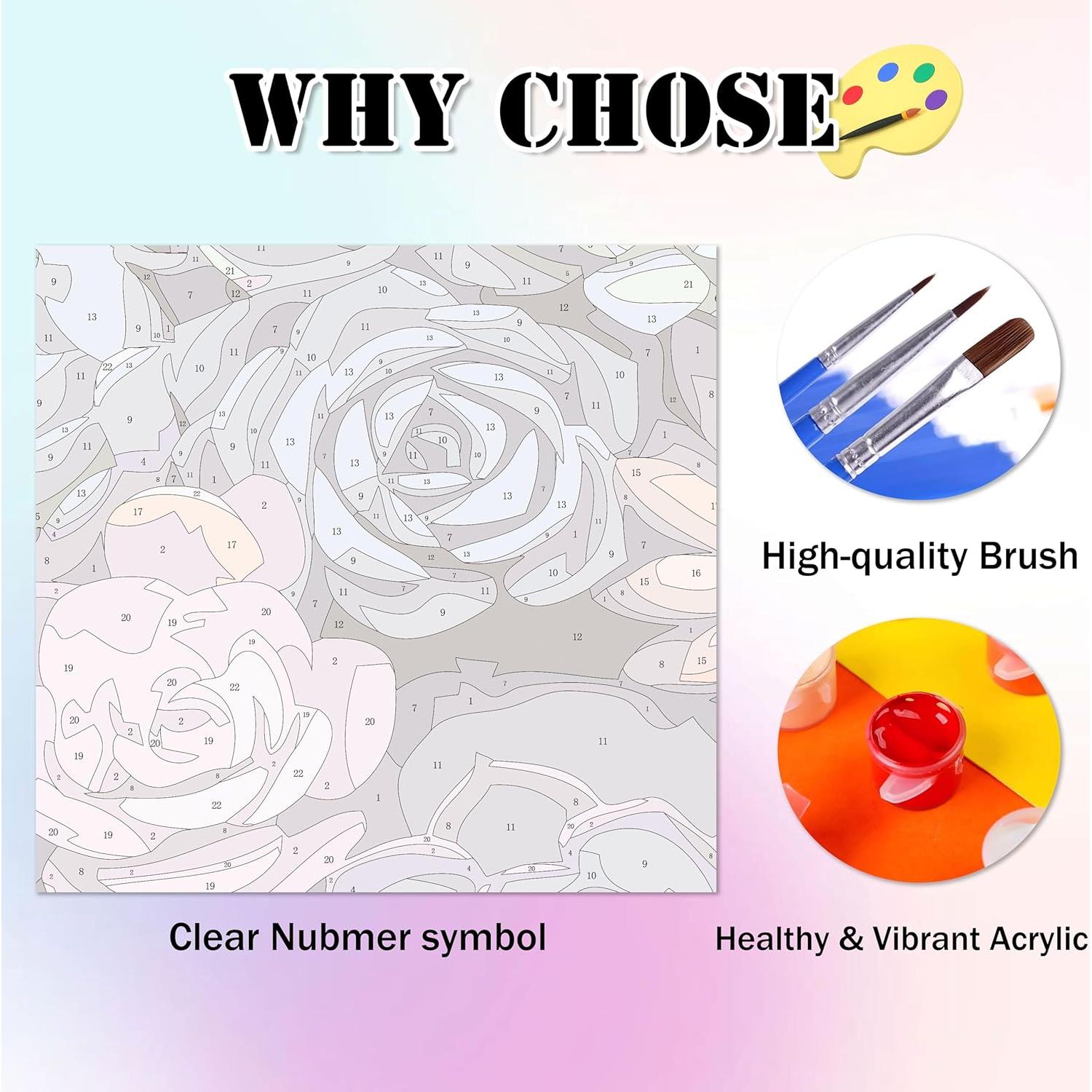 Kit de Pintura por Números Suculentas Ycydilirab 40.64x50.8 cm