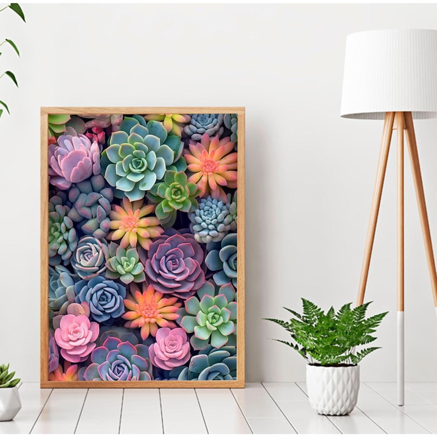 Kit de Pintura por Números Suculentas Ycydilirab 40.64x50.8 cm