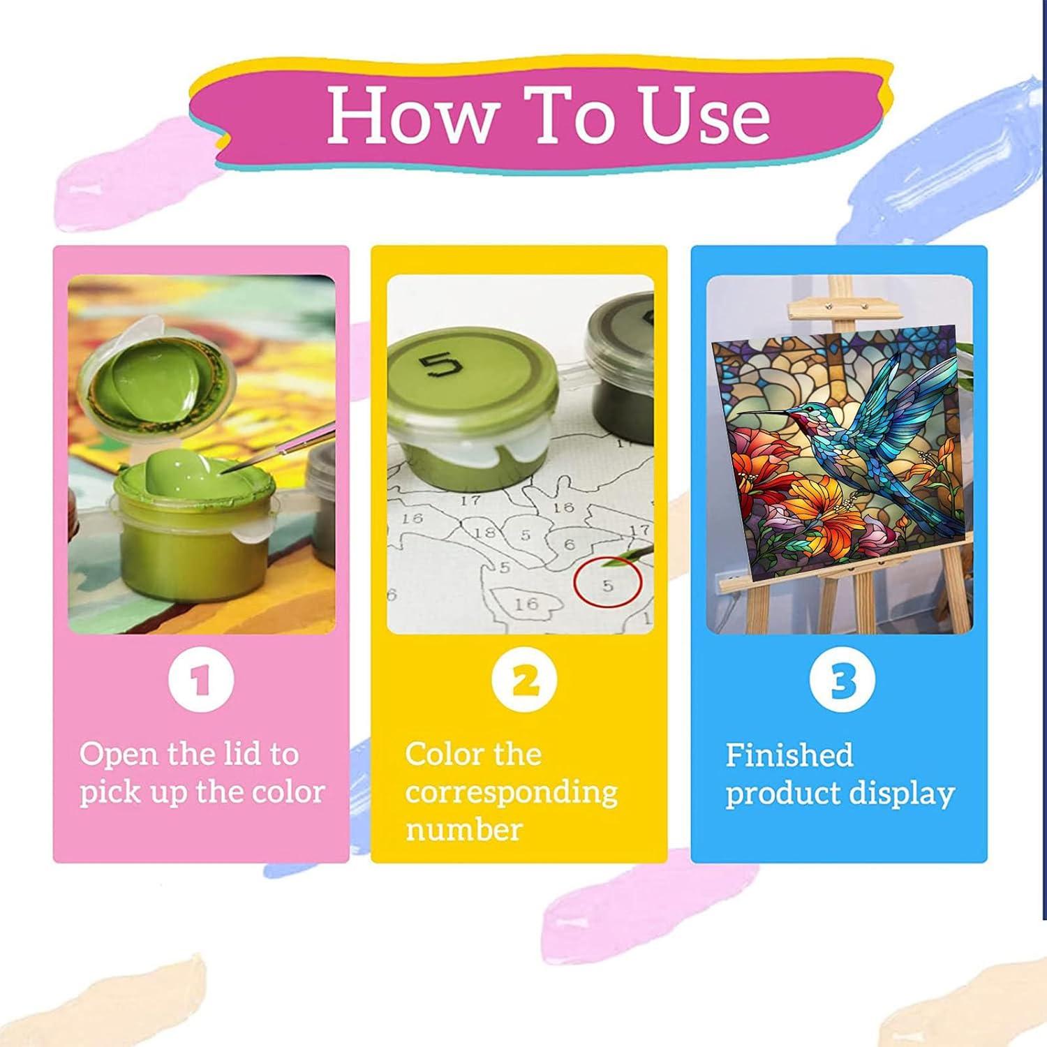 Pintura por Números XACKCME Colibrí 50.8x40.6 cm DIY