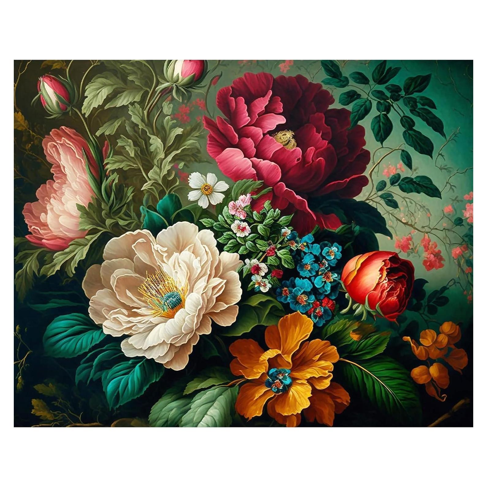 Kit de Pintura por Números Arttoplus Adultos 40x50cm Floral