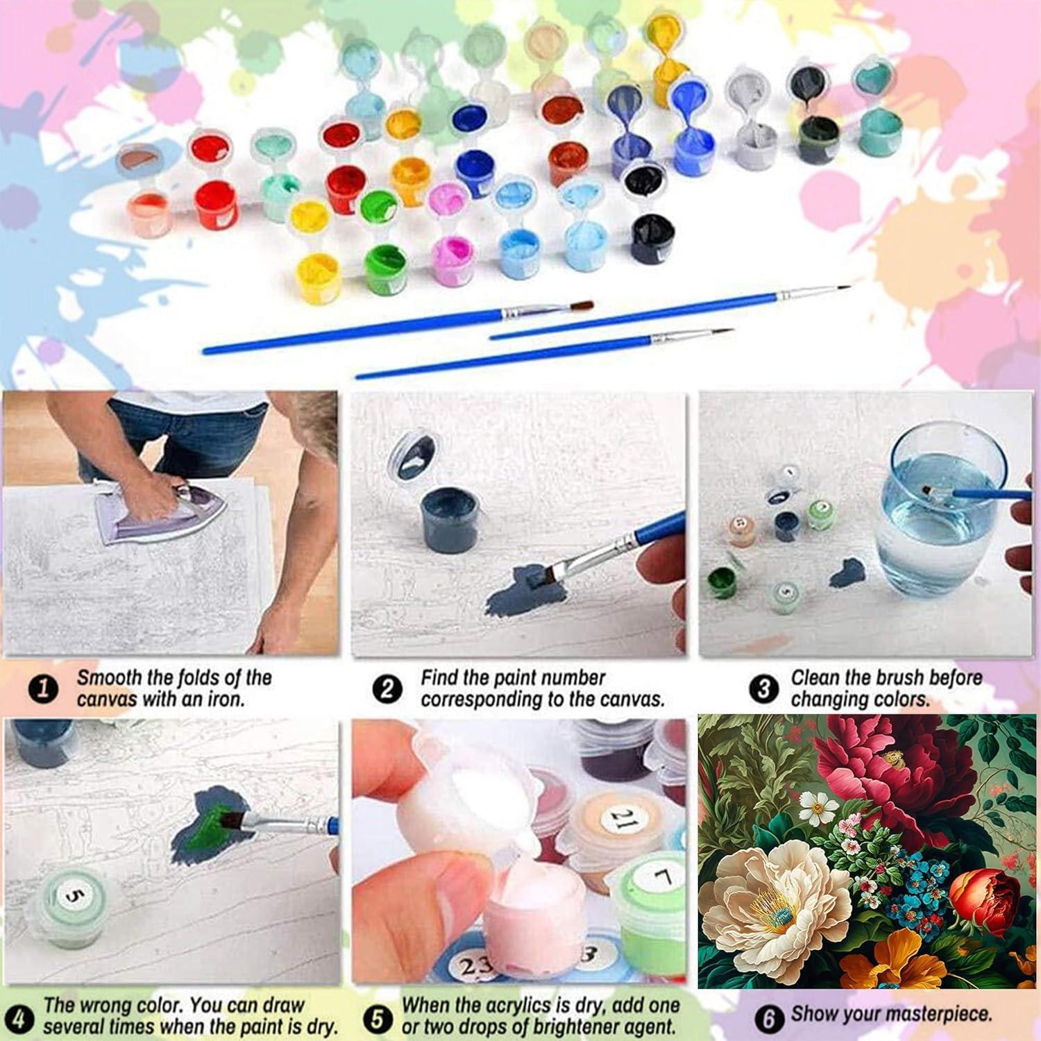 Kit de Pintura por Números Arttoplus Adultos 40x50cm Floral