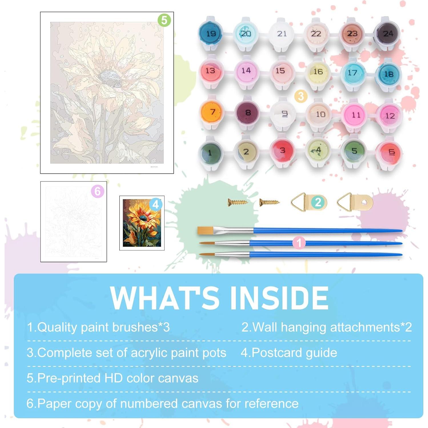 Kit de Pintura por Números Offito Girasol 30.5x40.6cm