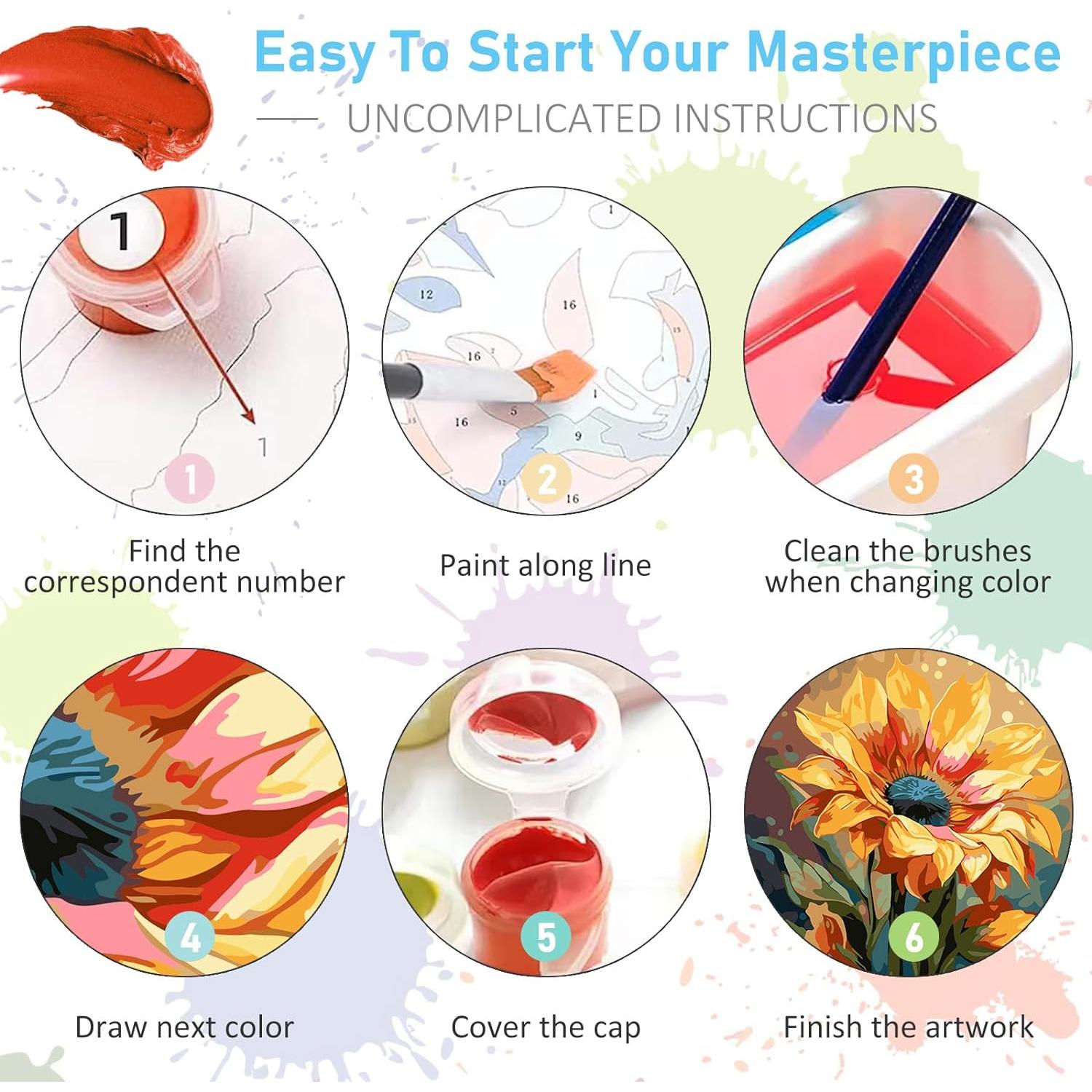 Kit de Pintura por Números Offito Girasol 30.5x40.6cm