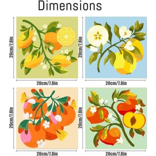 Kit de Pintura por Números Canrichshop 4 Piezas 20x20 cm