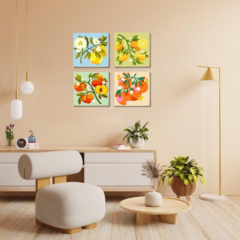 Kit de Pintura por Números Canrichshop 4 Piezas 20x20 cm