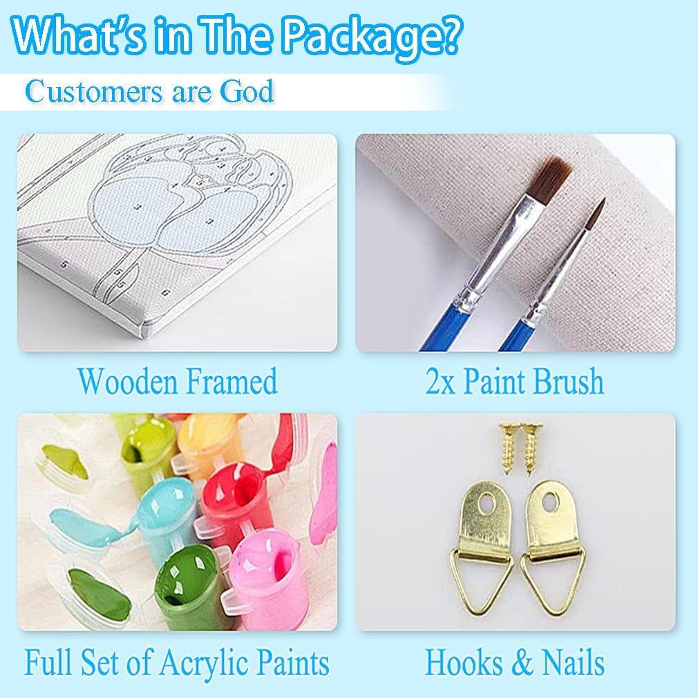 Kit de Pintura por Números Canrichshop 4 Piezas 20x20 cm