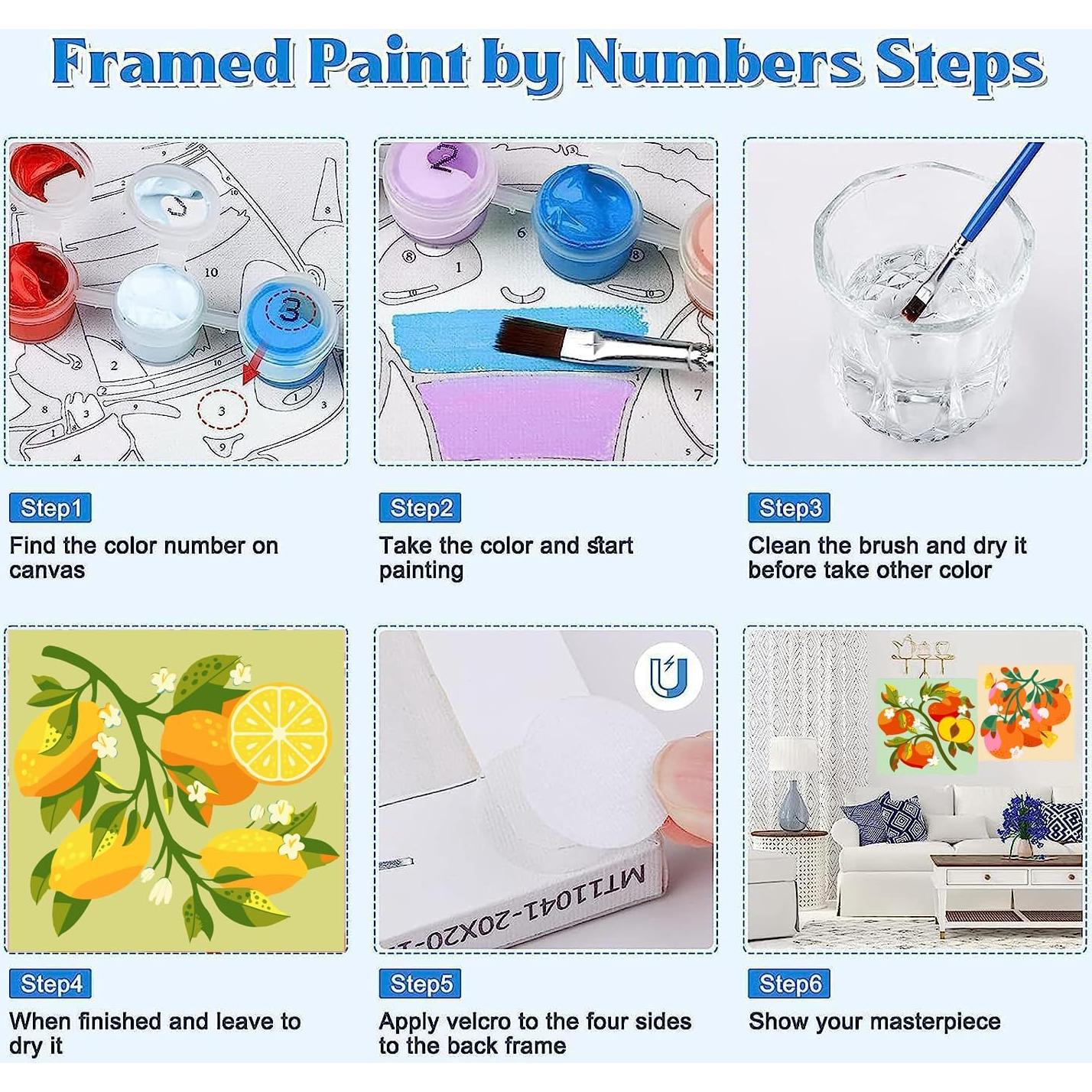 Kit de Pintura por Números Canrichshop 4 Piezas 20x20 cm