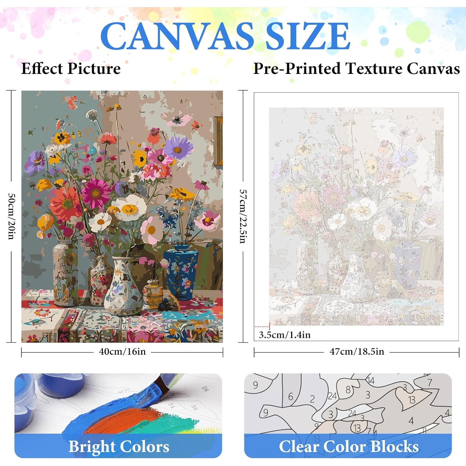 Kit de Pintura por Números PRASIO Adultos Floral 40.6x50.8 cm