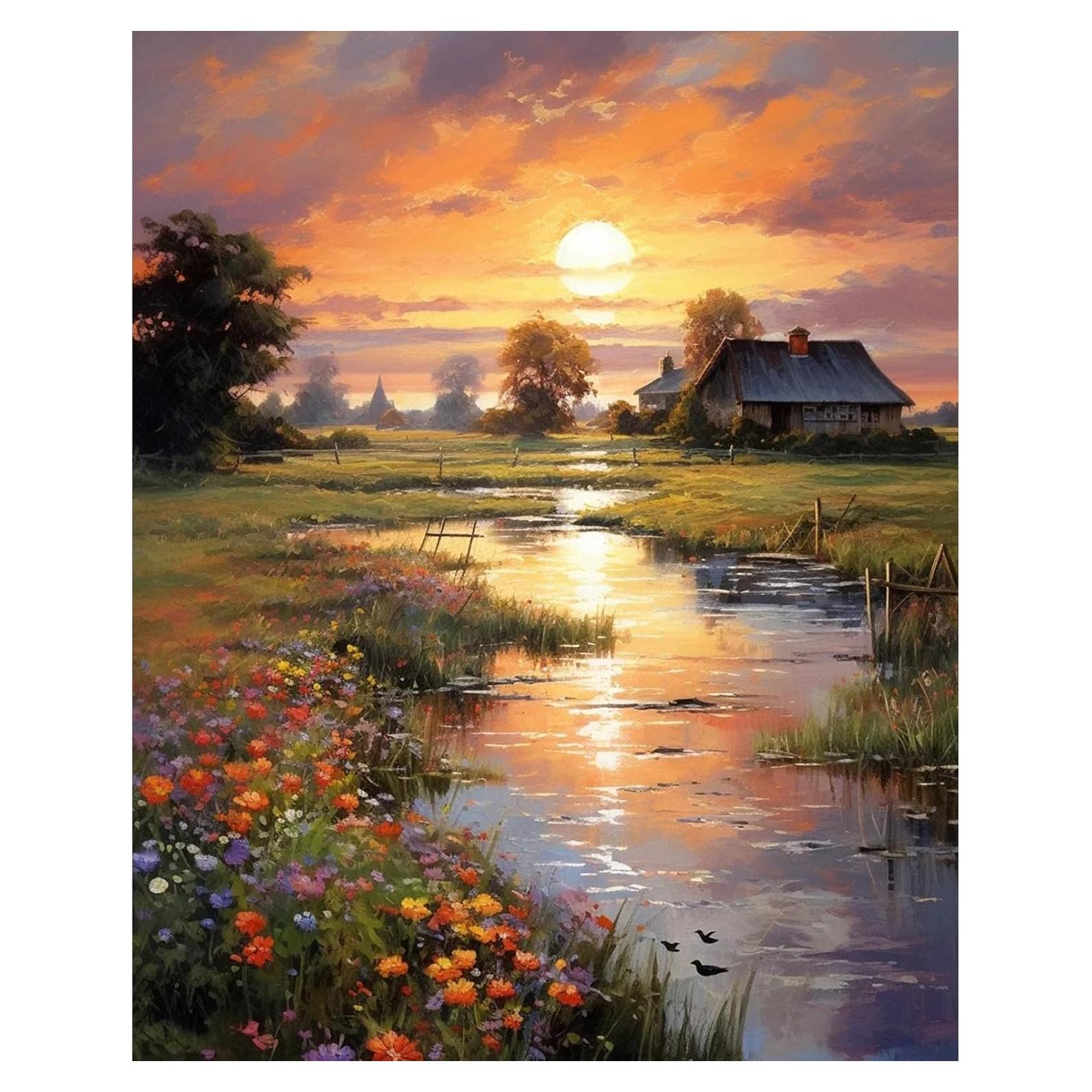 Kit de Pintura por Números Fountor 50.8x40.6 cm Atardecer