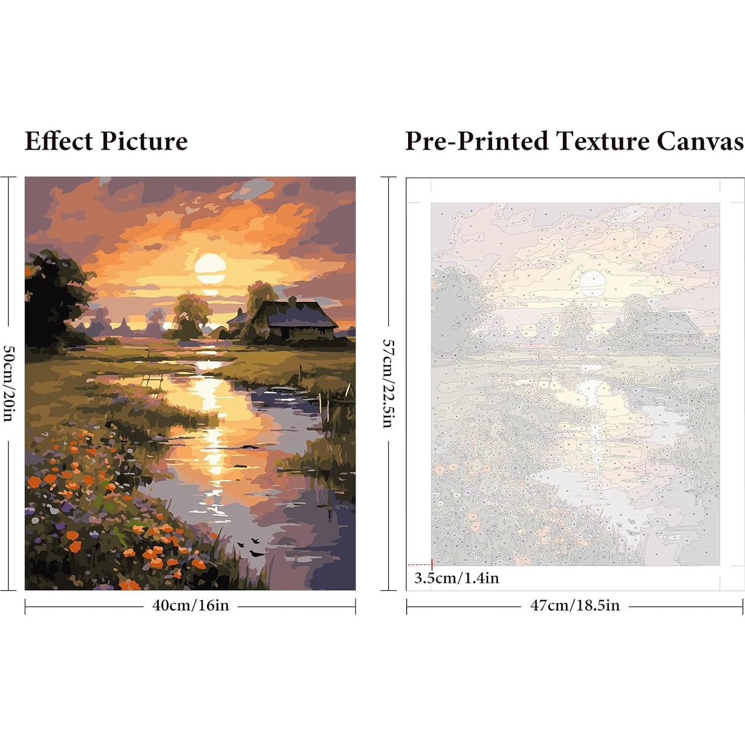 Kit de Pintura por Números Fountor 50.8x40.6 cm Atardecer