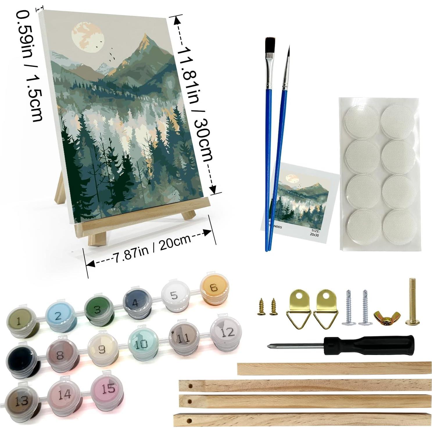 Kit de Pintar por Números JOOZ 20x30 cm Paisaje de Montaña