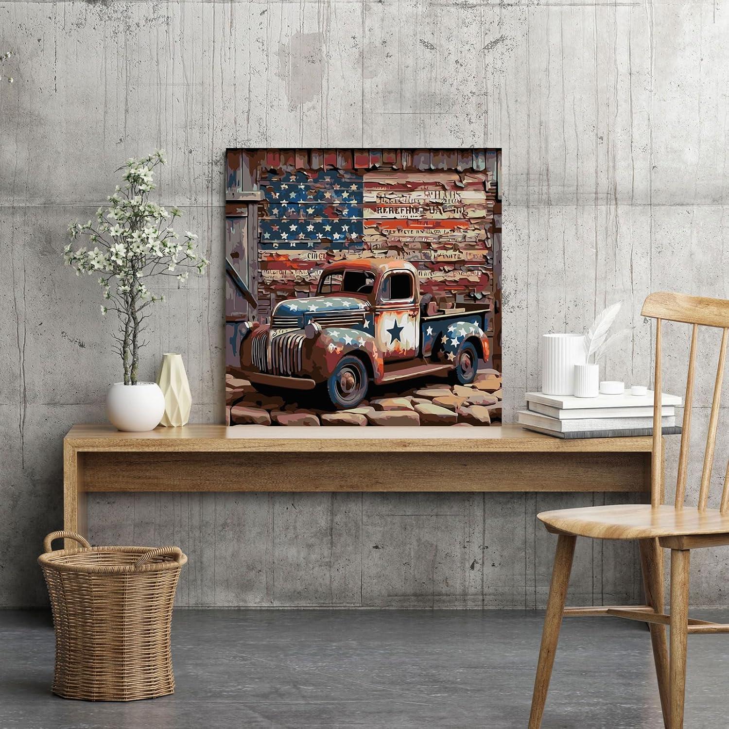 Kit de Pintura por Números Vintage CHWGLFGG 40x40cm