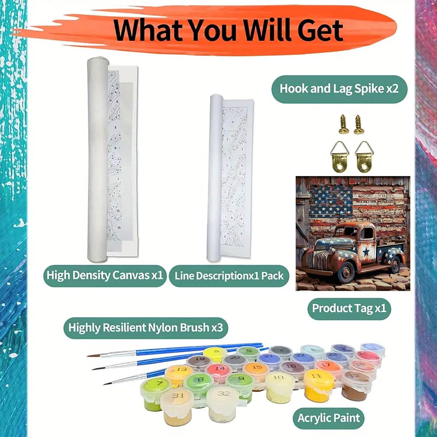 Kit de Pintura por Números Vintage CHWGLFGG 40x40cm