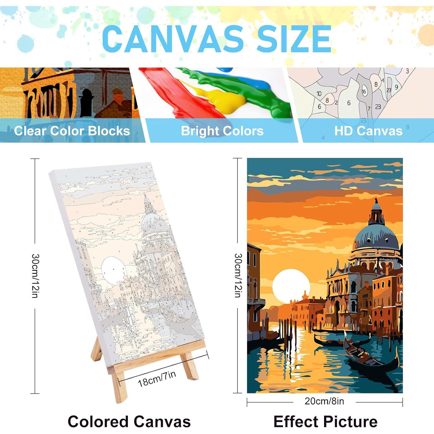 Kit de Pintura por Números Offito 4 Pack Adultos con Marco