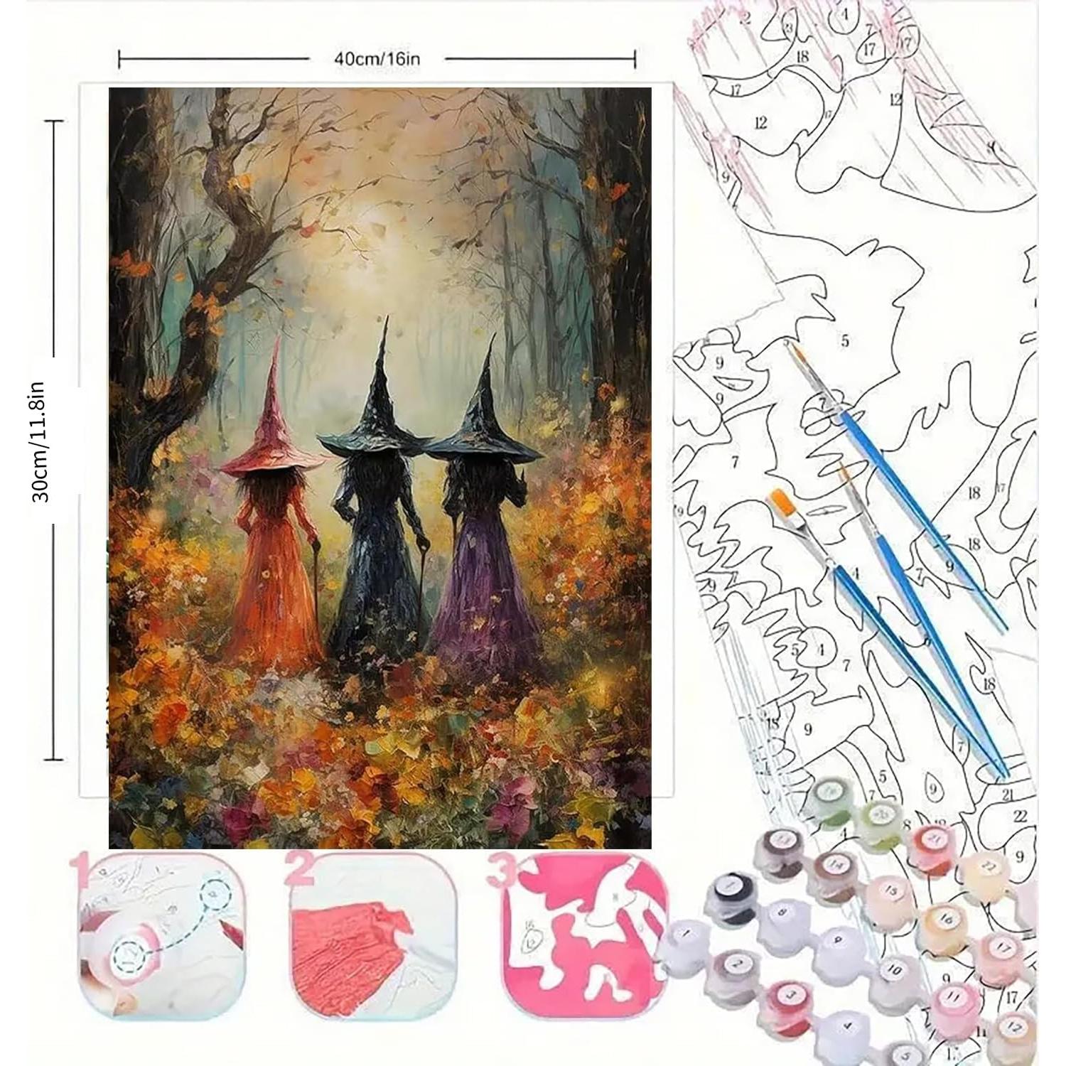 Kit Pintar por Números Halloween CSZPPQAF 30.48x40.64 cm