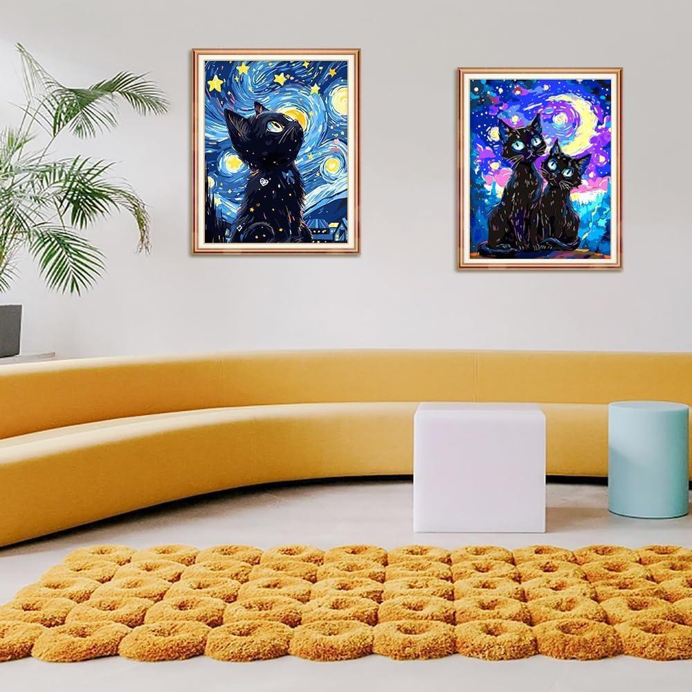 Kit de Pintar por Números Yunnuo Gato Negro 40x51 cm