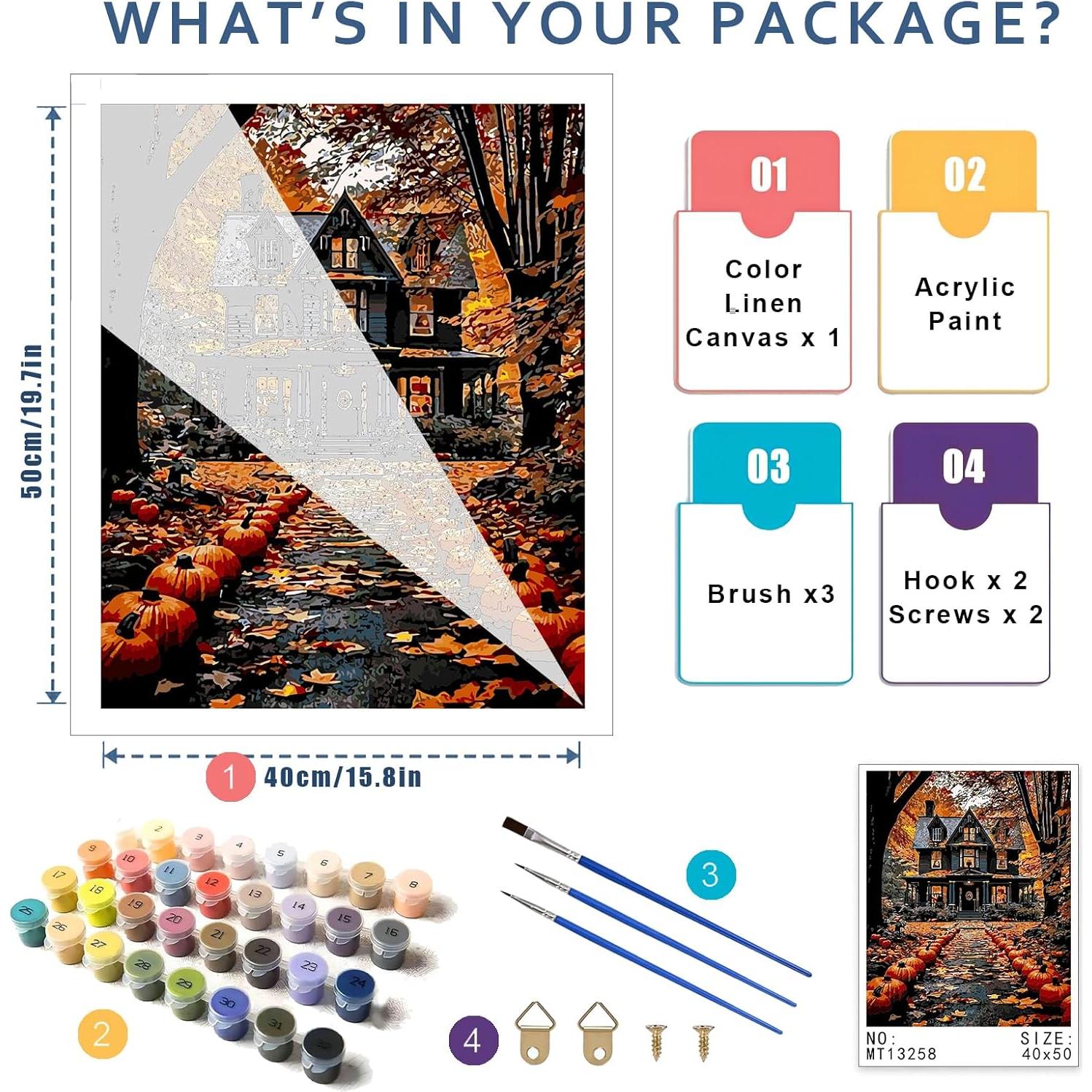 Pintura por Números HITO Halloween 40x50 cm para Adultos