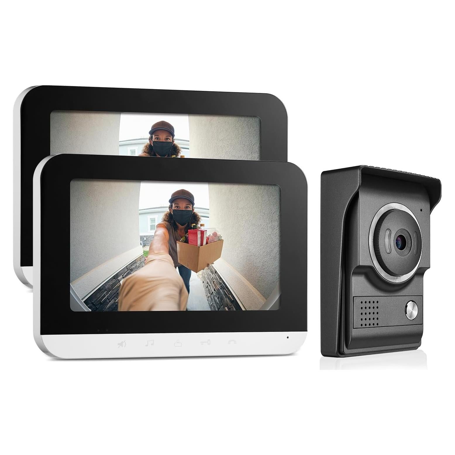 Intercomunicador de Video WOLILIWO 7" con 1 Cámara y 2 Monitores