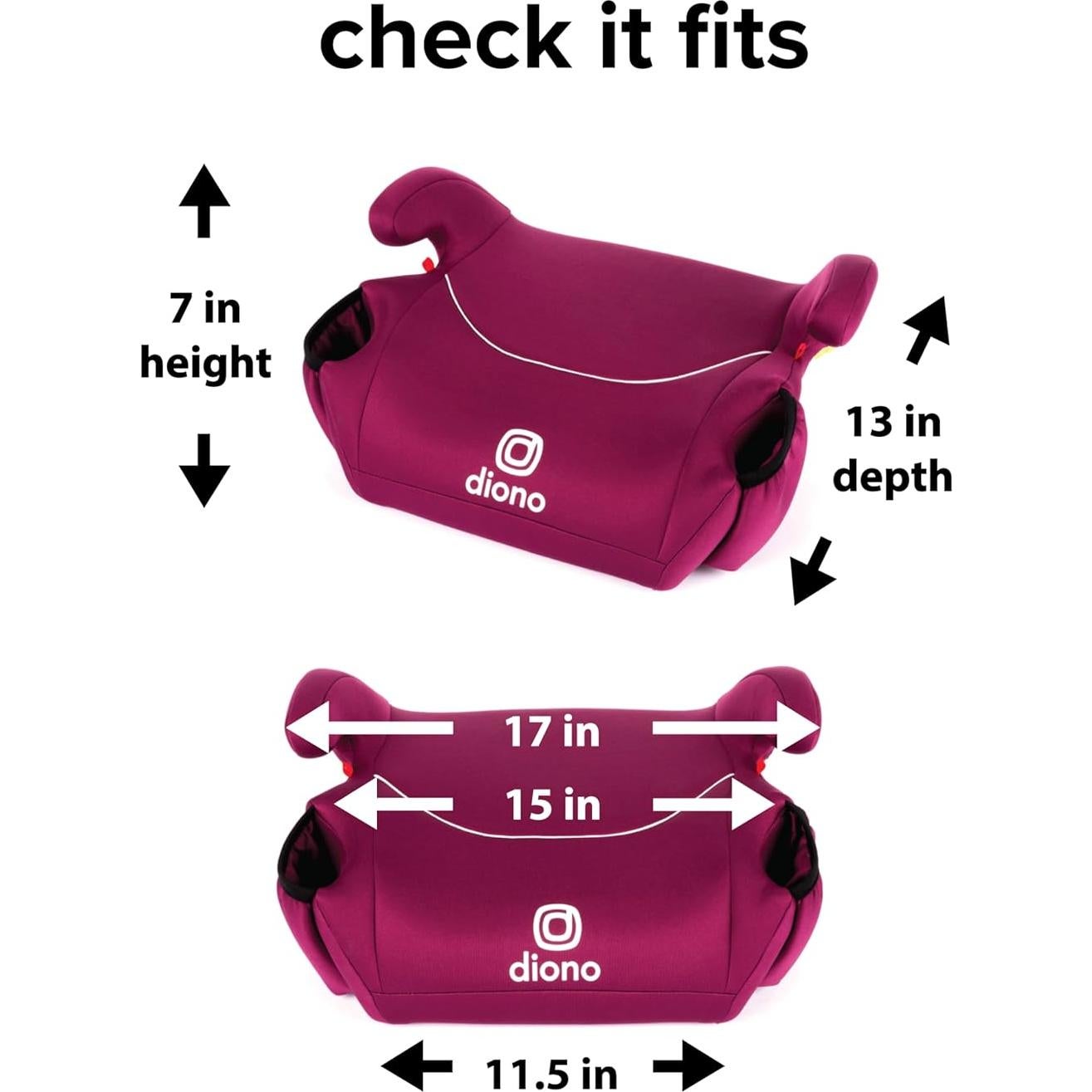 Asiento Elevador Diono Solana Rosa Sin Respaldo 40-120 lb
