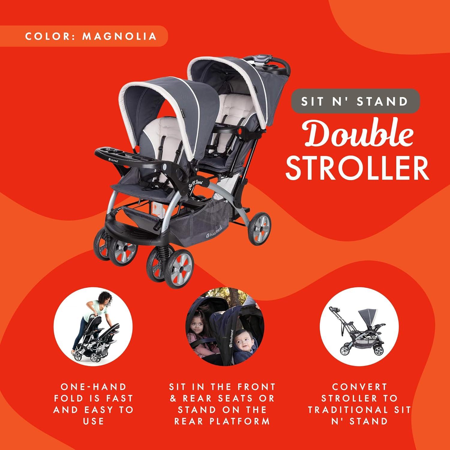 Carriola Doble Baby Trend Magnolia Plegable 2 Asientos