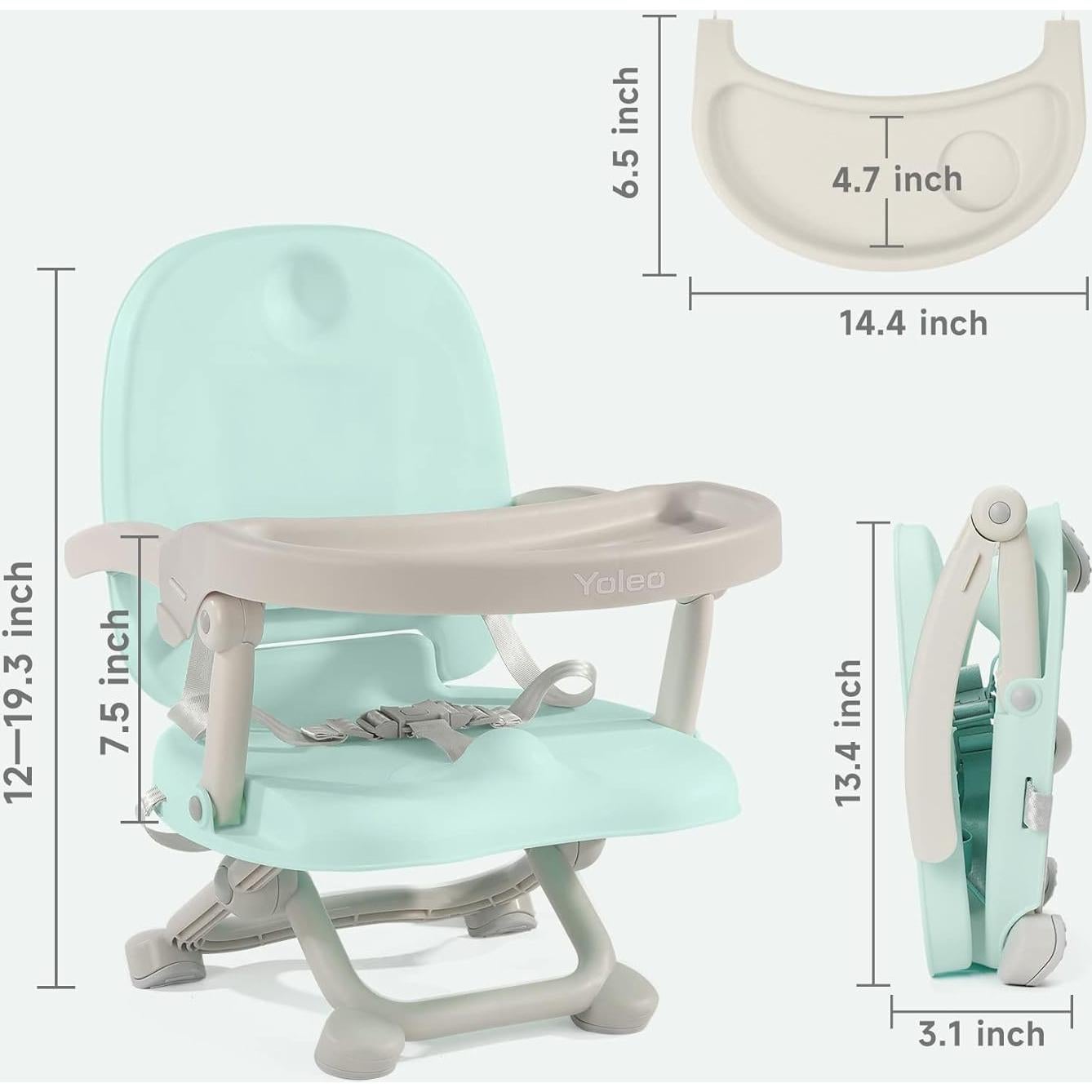 Silla Alta Plegable para Bebé YOLEO Ajustable Verde 1.8kg