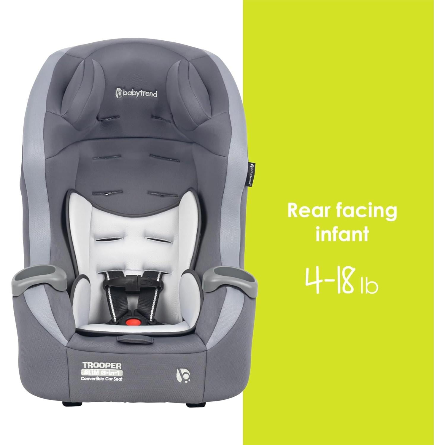 Silla de Auto Convertible Baby Trend Trooper Slim 3-en-1 Gris