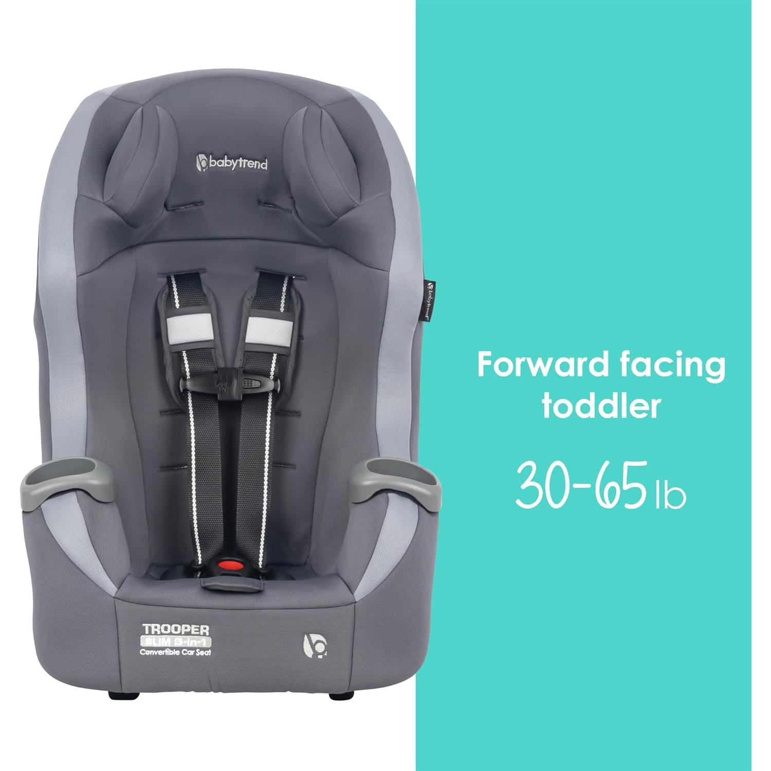 Silla de Auto Convertible Baby Trend Trooper Slim 3-en-1 Gris