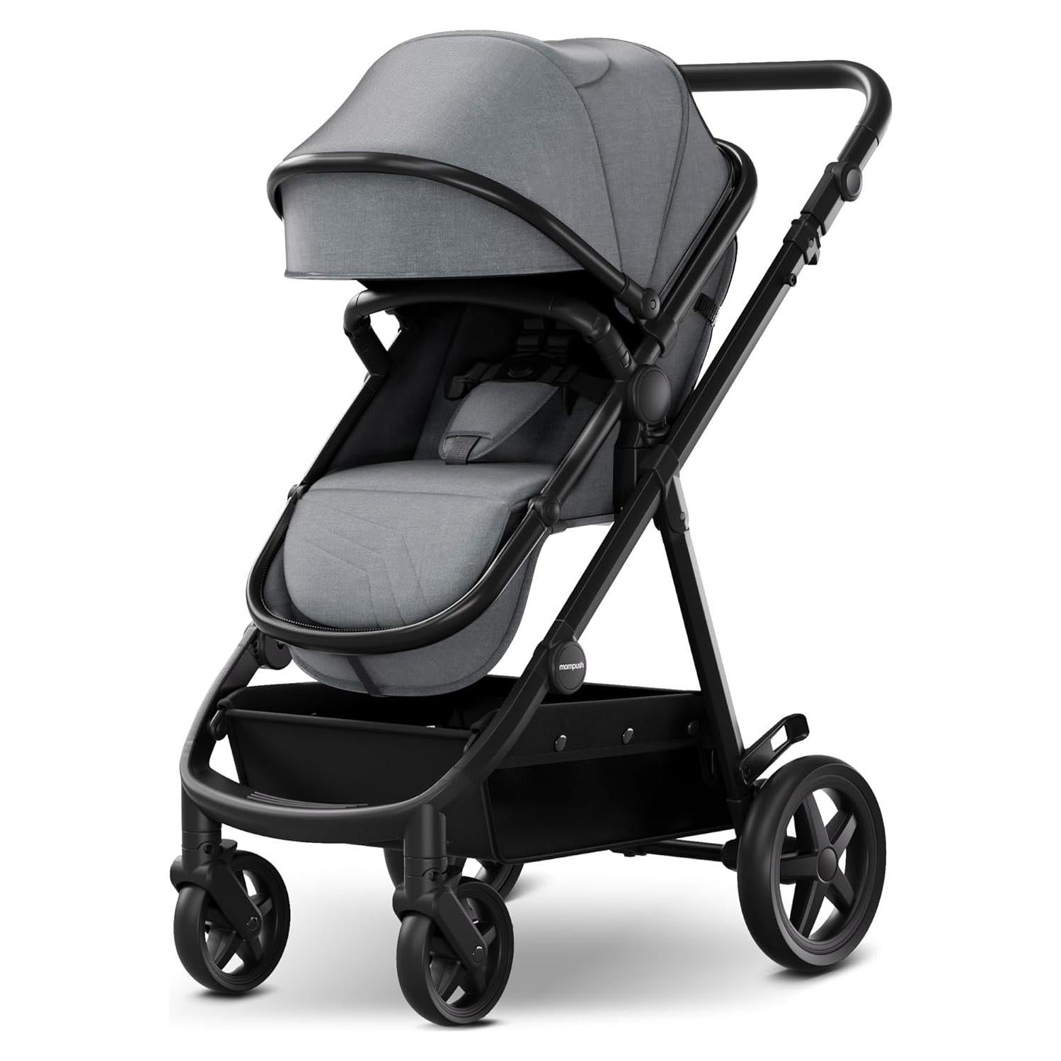 Carriola Mompush Meteor 2-en-1 Gris con Adaptador Auto