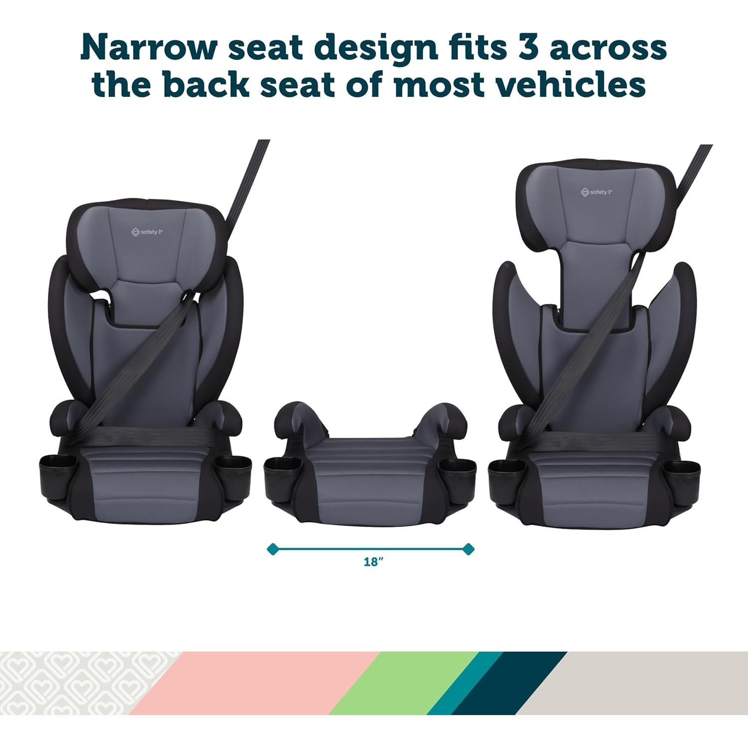 Asiento de automóvil elevador 2 en 1 Safety 1st Grow and Go, 18.14-45.36 kg, Arena Negra