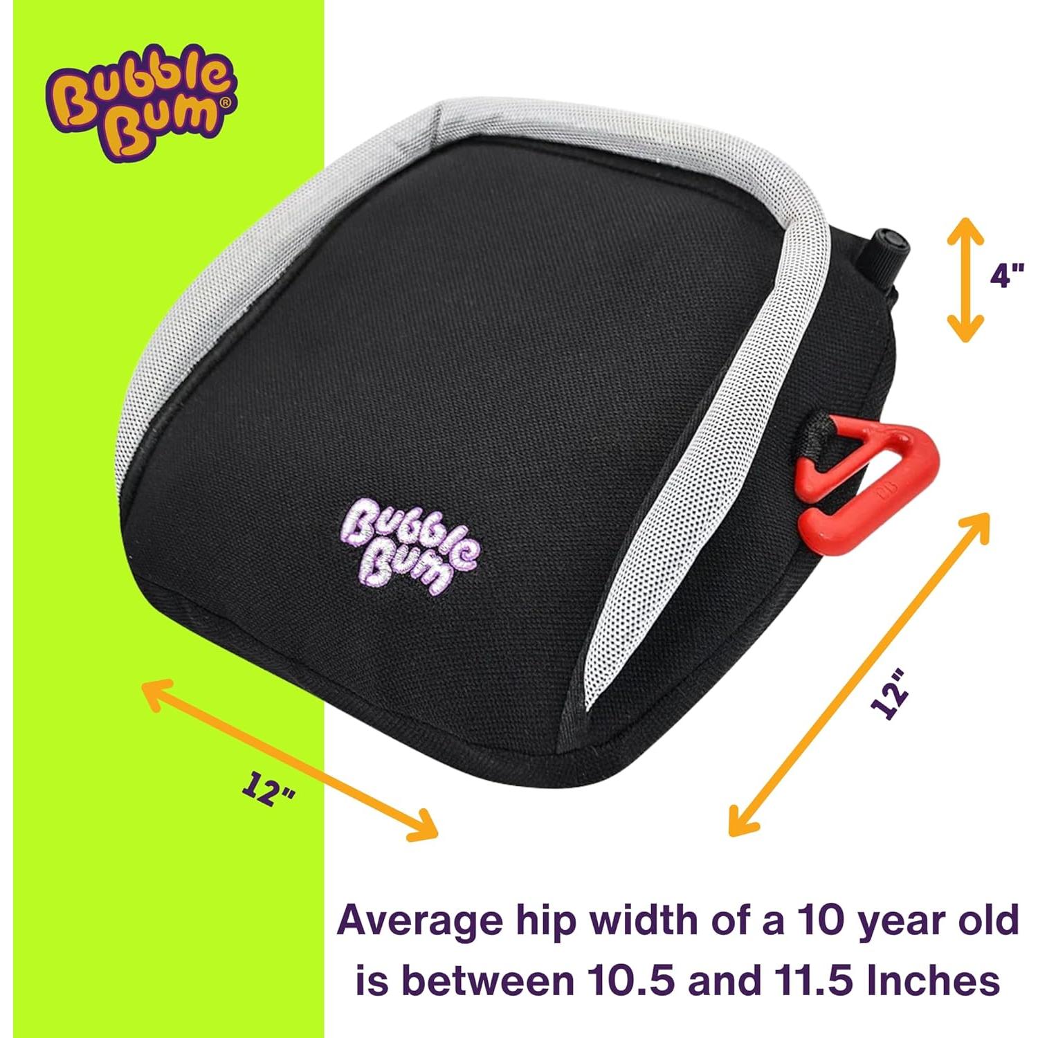 Asiento Elevador Inflable BubbleBum Negro - Plegable y Ligero para Niños 4-11 Años
