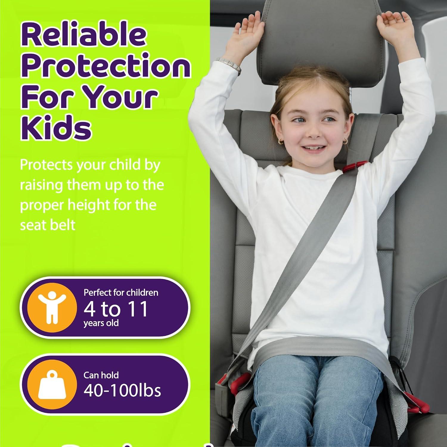 Asiento Elevador Inflable BubbleBum Negro - Plegable y Ligero para Niños 4-11 Años