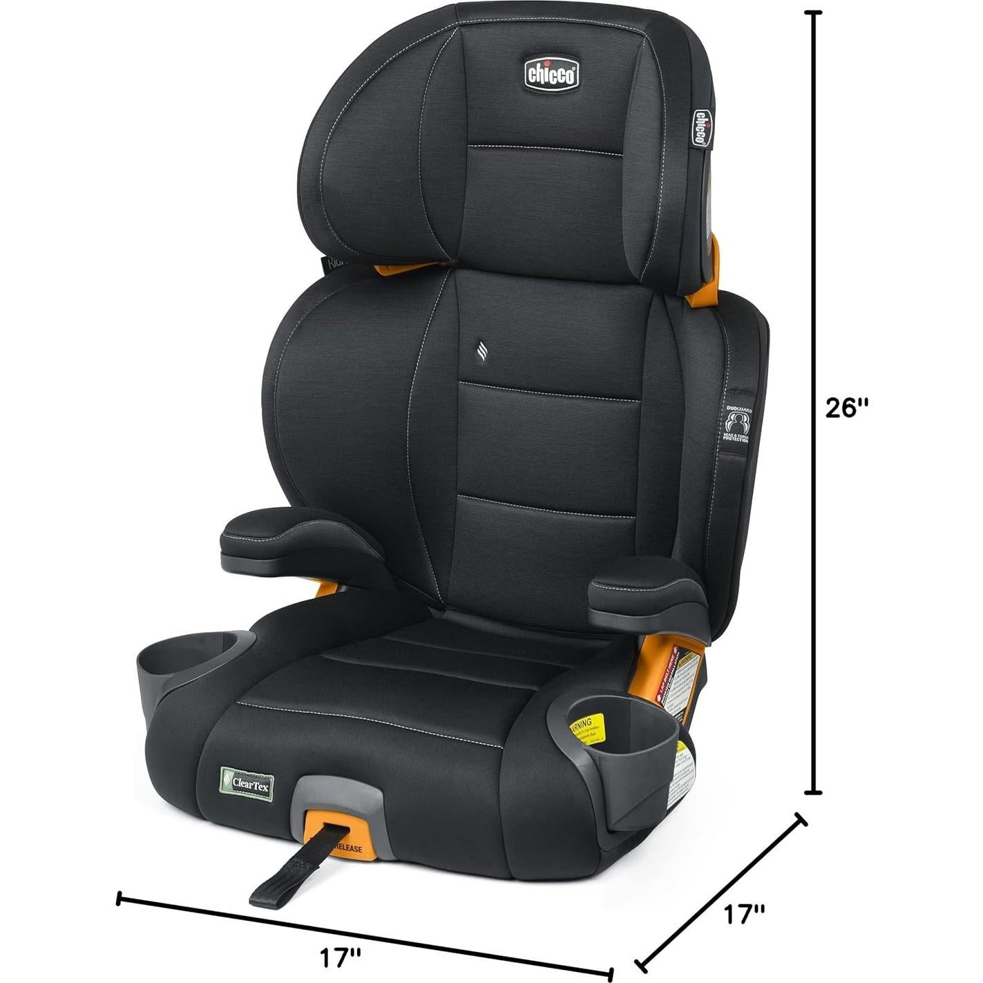 Asiento Elevador Chicco KidFit ClearTex Plus 2-en-1 Obsidiana