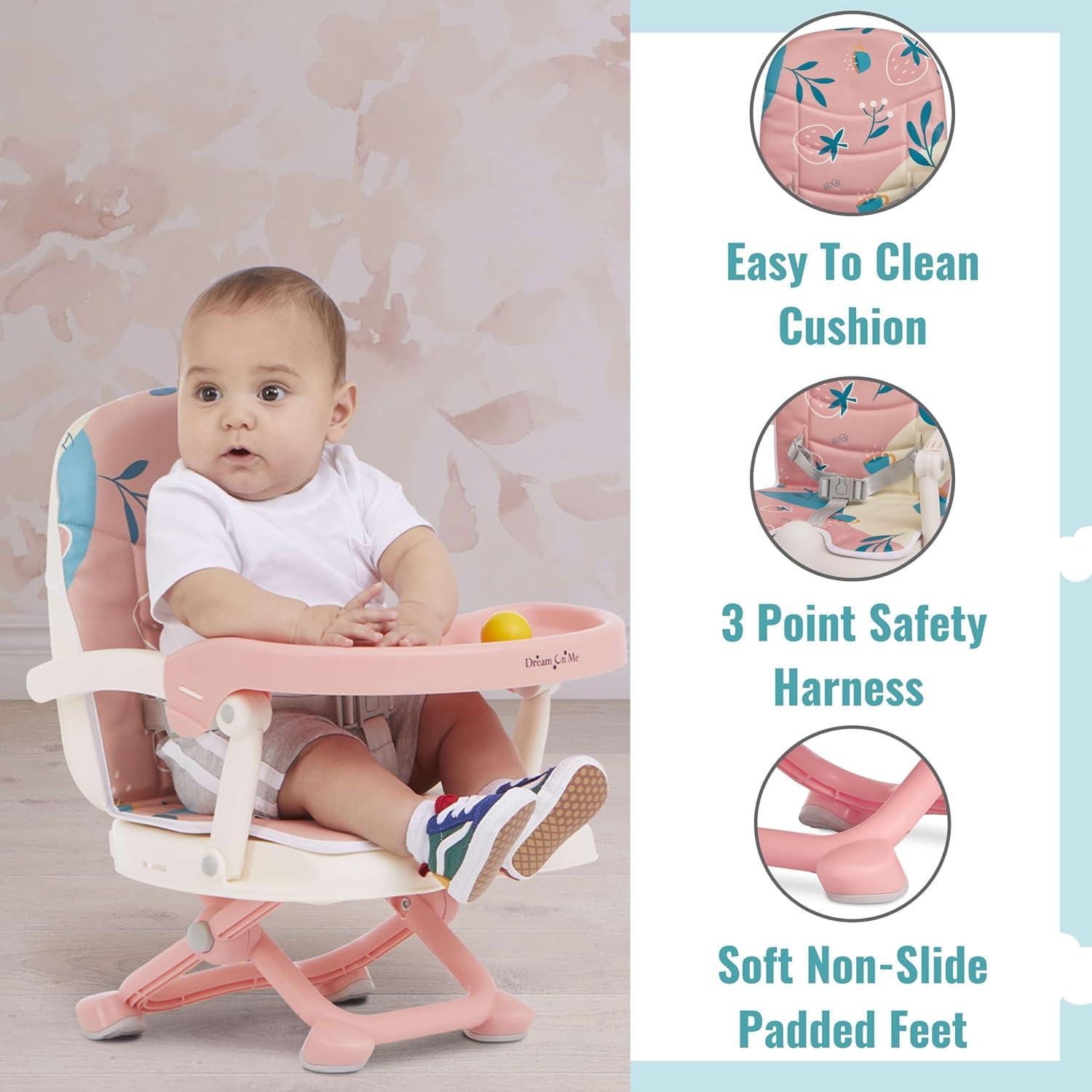 Asiento Elevador Dream On Me Munch N Go Rosa 3 en 1 Plegable