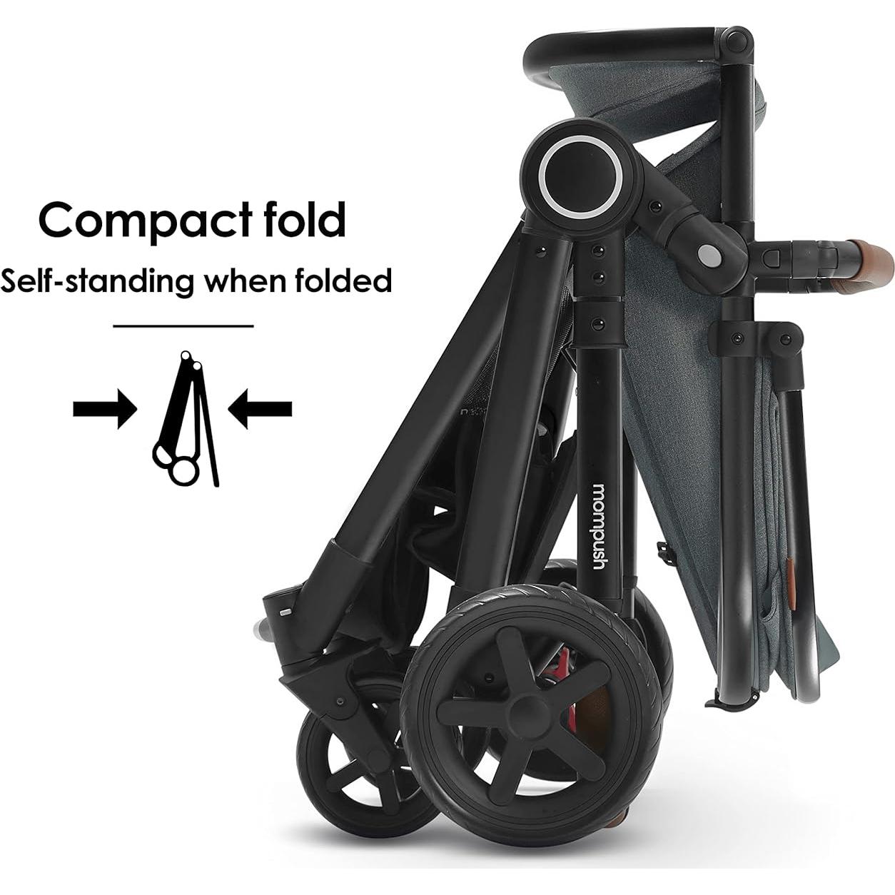 Carrito de bebé Mompush Ultimate2 Gris, asiento reversible y plegable