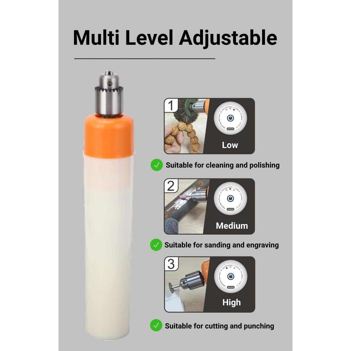 Herramienta Rotativa Inalámbrica VINGVO Mini 3 Velocidades 0.49 kg